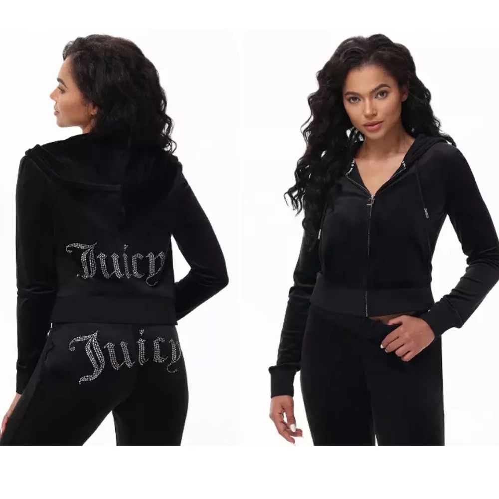 New Juicy Couture OG Bling Black Tracksuit Set - Picture 3 of 14